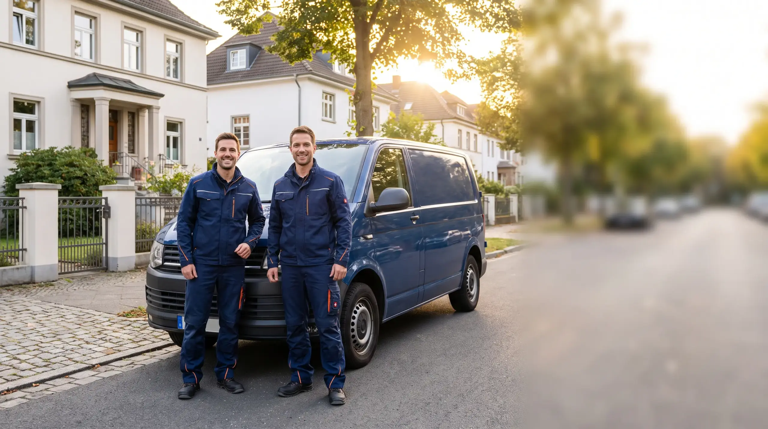 Team der Hoffmann Gebäudetrocknung vor dem Firmenfahrzeug